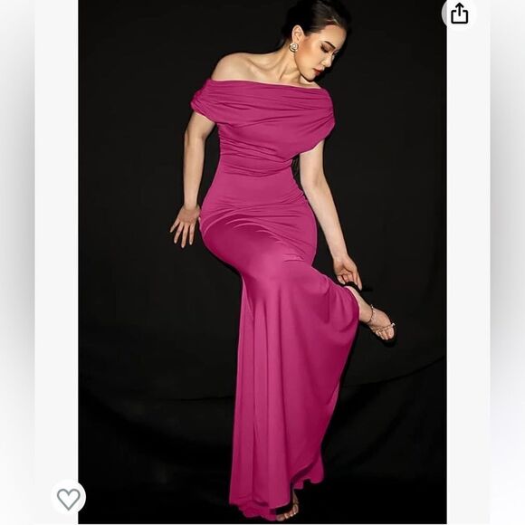 Elegant Sleeveless Off Shoulder Bodycon Long Formal Party Evening Dress - Picture 4 of 15